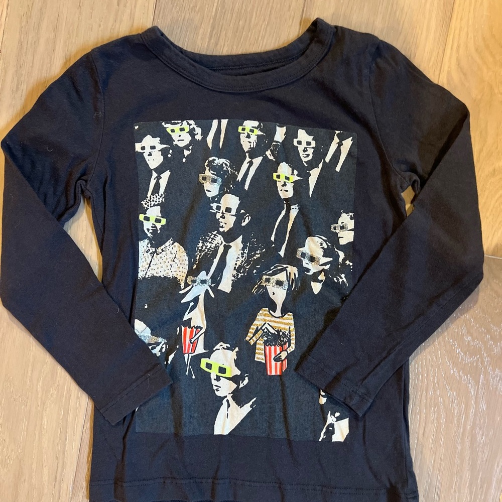 Crewcuts Black Long-Sleeve Tee with Neon Graphic